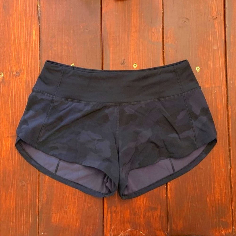 Lululemon Speed Up Low-Rise Short 2.5" Black Camo